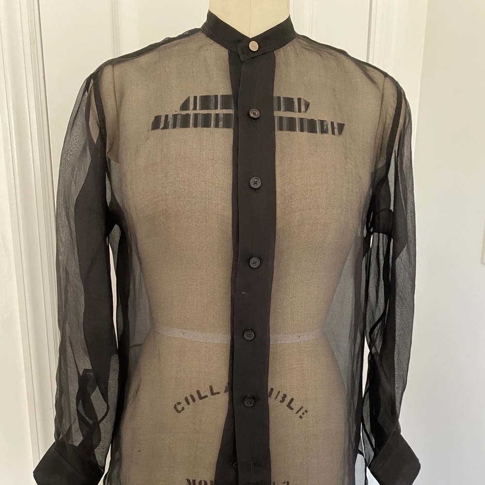 Ralph Lauren Collection Women Black Sheer Shirt